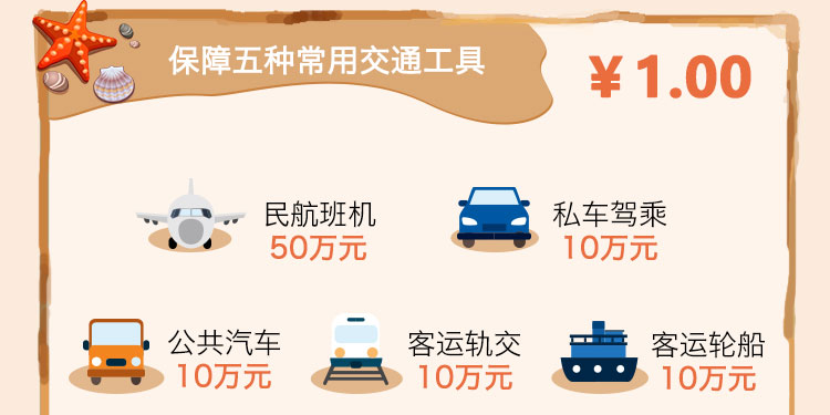 保障五种常用交通工具